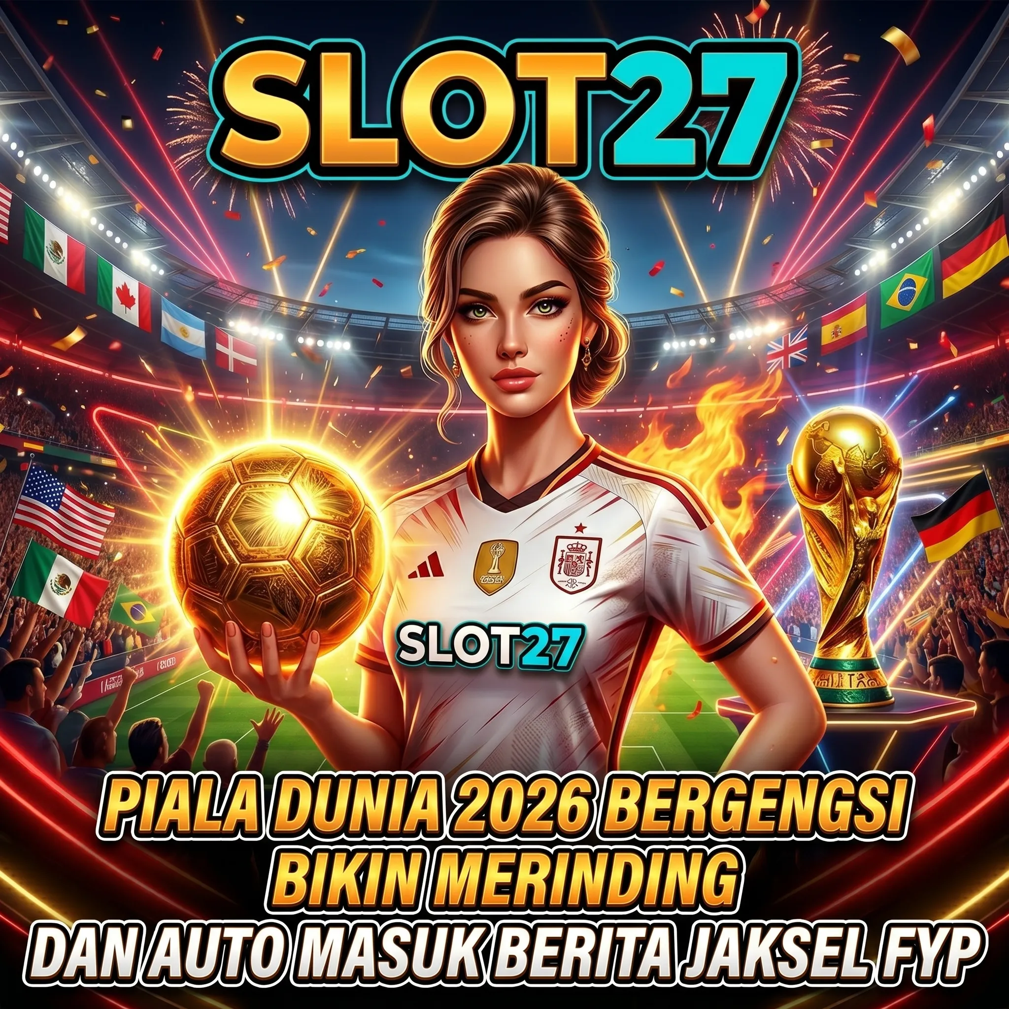 Thumbnail 1 of 3, Poster, SLOT27 - Piala Dunia 2026 Bergengsi Bikin Merinding dan Auto Masuk Berita Jaksel FYP designed and sold by SLOT27.